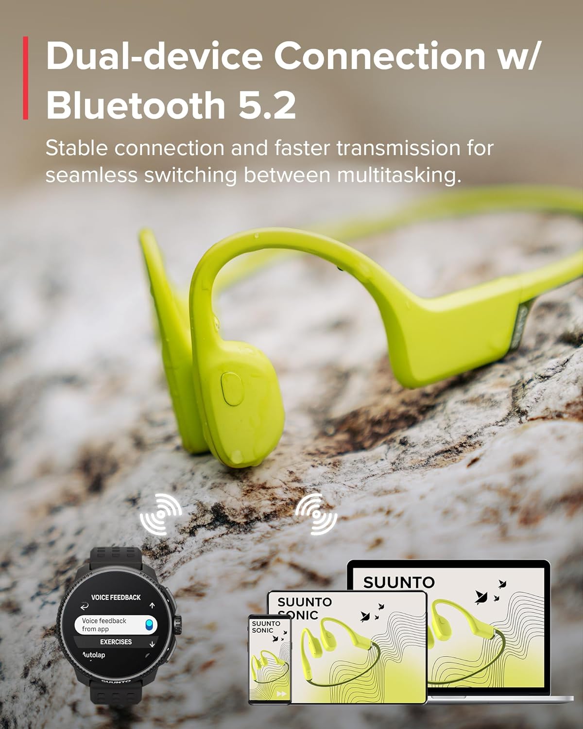 SUUNTO SONIC Lime Bone Conduction Headphone