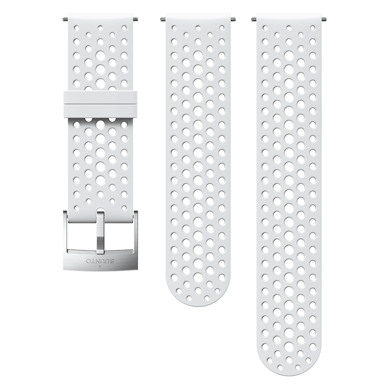 Suunto 24mm Athletic 1 Silicone Strap White Steel Size S+M Watch Band
