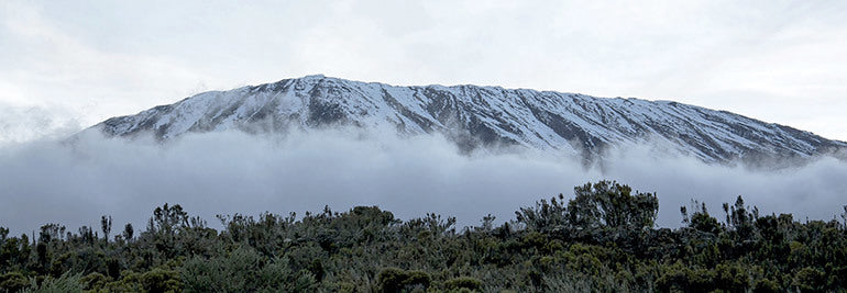 キリマンジャロの山頂付近から望む広大な景色