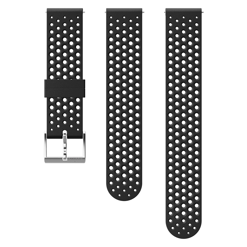 Suunto 20mm Athletic 1 Silicone Strap Black Steel Size S+M